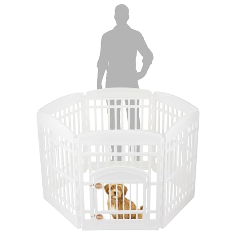 6 Panel Dog Playpen (6 Panel - 34" H / White)