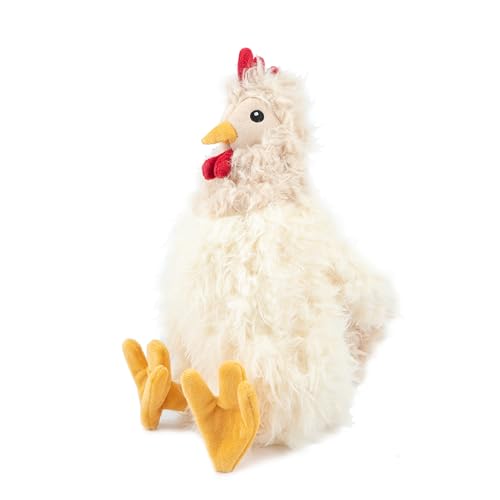 Interactive Squeaky Dog Chew Toy (Crinkle Chicken (Brown, Beige, Wine Red) / Large)