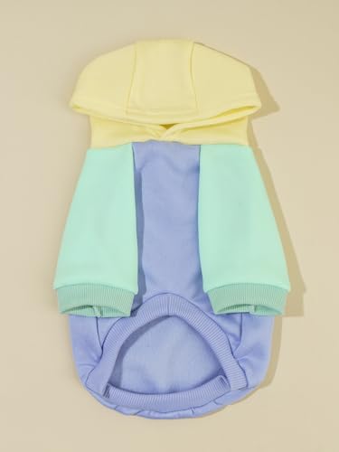 Basic Dog Hoodie Sweatshirt Puppy Sweater Warm Cat Costumes Pet Clothes for Chihuahua Puppy Kitten Small Medium Dogs Yellow and Blue Medium (Medium / Yellow and Blue)