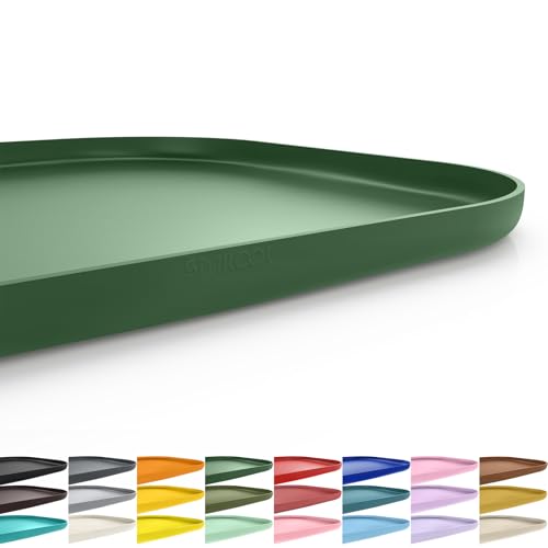 Waterproof Silicone Pet Food Mat with Raised Edge for Dog & Cat (Dark Olive / 22"L x 14"W)
