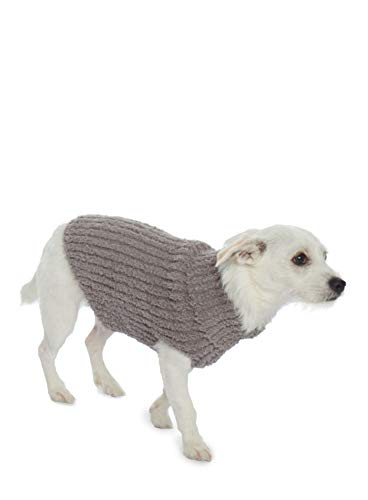 CozyChic Ribbed Pet Sweater (Small / Warm Gray)