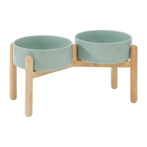 Ceramic Dog Bowls Elevated (Light Green)