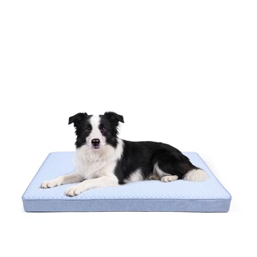 Cooling Dog Bed for Large Dogs (Blue / Large-35"x 22" x 3")