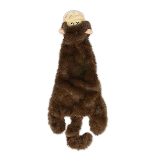 2-in-1 Stuffless Squeaky Dog Toy - Monkey, Medium (Brown Monkey / Medium)