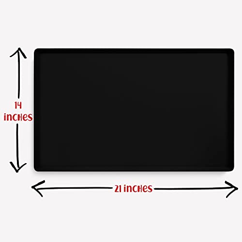 Dog Food Mat Waterproof Dog Bowl Mat for Food and Water (Medium: 21" x 14" / Black)