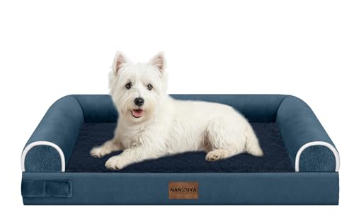Orthopedic Dog Bed for Medium Dogs (Navy Blue / 28.0"L x 19.0"W x 5.5"Th)