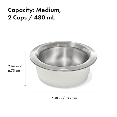 Pet Nonslip Stainless Steel Dog Bowl (Bowl - Medium)