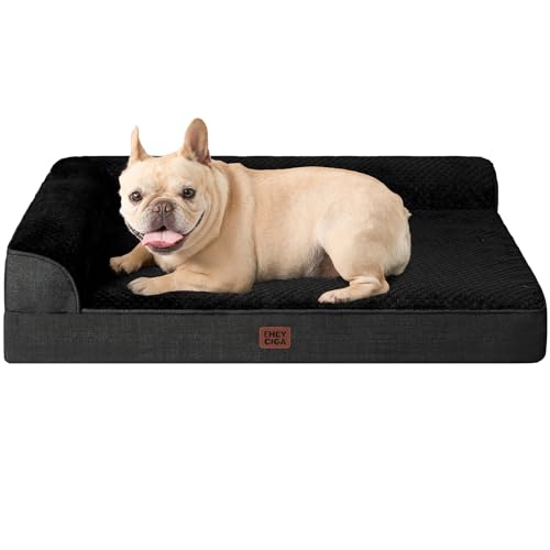 Orthopedic Dog Bed Medium Size Dogs (Black / 30.0"L x 20.0"W x 6"Th)