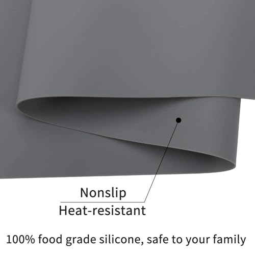 Extra Large Silicone Table Mat (01-dark Gray / 23.6"L x 15.7"W)