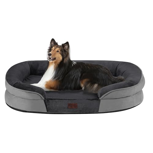 Orthopedic Waterproof Large Dog Bed Sofa (Large(38 x 28.5 x 6 inch) / Dark Grey)