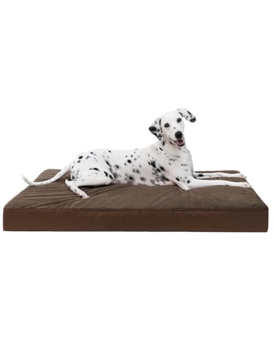 Orthopedic Dog Bed for Large Dogs with Waterproof Lining (Brown / 41.0"L x 27.0"W x 3.0"Th)