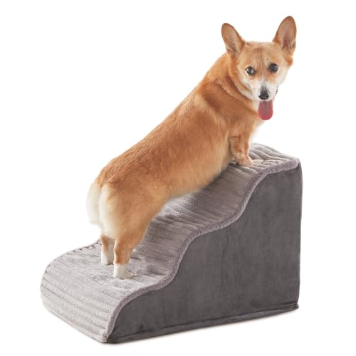Dog Stairs for Small Dogs & Cats 15.7" H (Grey / Standard 3 Step-15.7"H)