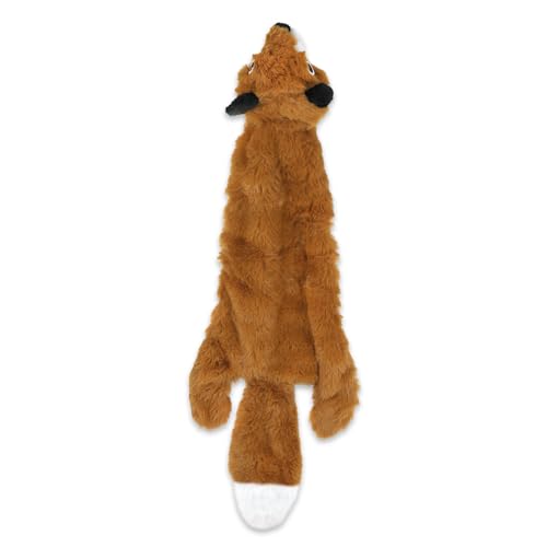 2-in-1 Stuffless Squeaky Dog Toy - Fox, Small (Brown/Fox / Small)