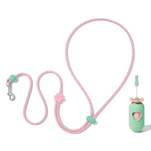 Crossbody Hands Free Dog Leash (Flora Pink)