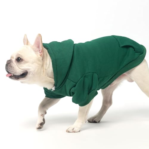 Dog Hoodie for Large Medium Small Dogs (Deep Green / Small/Medium)