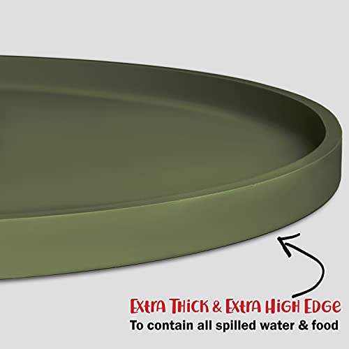 Dog Food Mat Waterproof Dog Bowl Mat (10 Inch (Pack of 1) / Khaki Green)