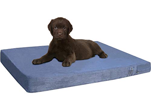 Orthopedic Gel Memory Foam Pet Dog Bed (Microsuede Gray / 37"X27"X4" Inches)