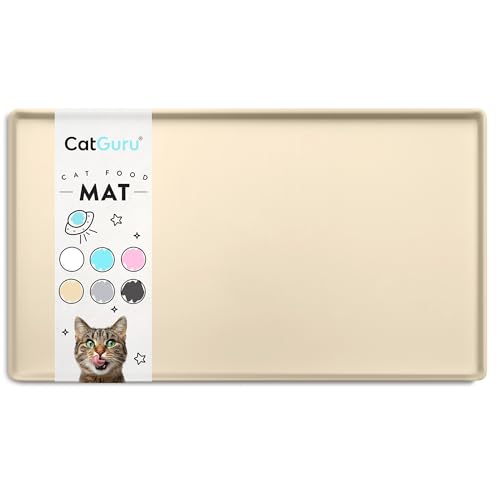 Premium Cat Food Mat (L: 24" x 14" / Sand)