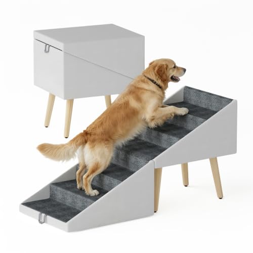 Dog Stairs for High Bed & Couch (White)