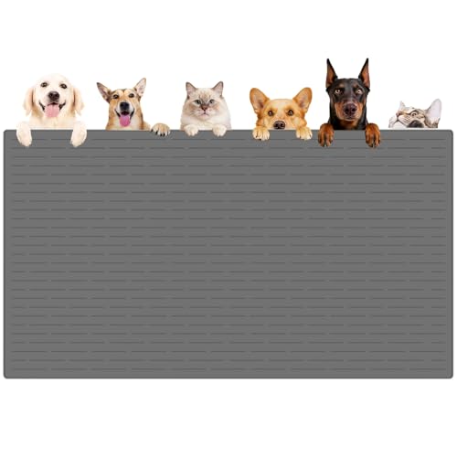 XXXXL Largest Pet Food Mat (Dark Gray / 51.2"L x 25.6"W)