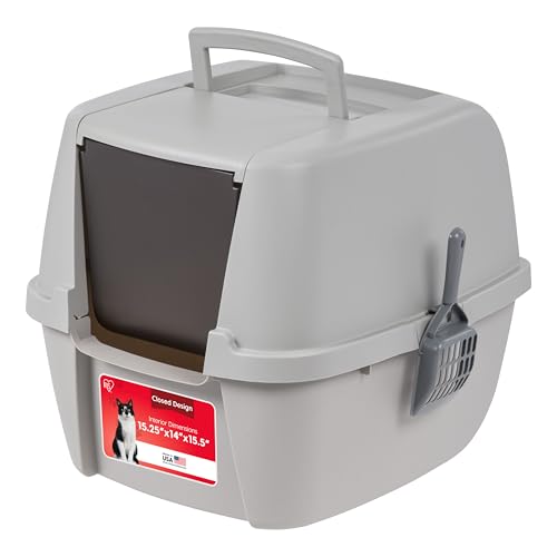Large Front Door Cat Litter Box (Jumbo Enclosed / Gray)