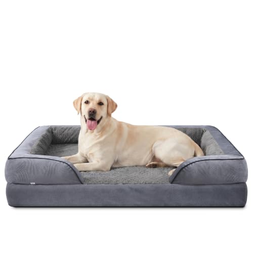 Jumbo Orthopedic Dog Bed for Extra Large Dogs (XL-PLUS (45"x 32"x 7.5") / Dark Grey)