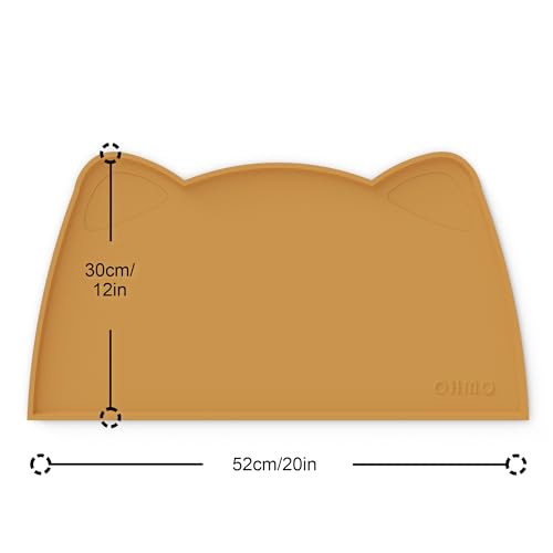 Cat Food Mat Silicone Pet Feeding Mat (20"L x 12"W / Honey)