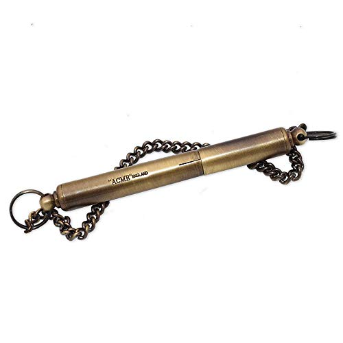 Original 'Silent' Dog Training Whistle no. 535. Adjustable Frequency. Good Sound Quality. Weather (Antique Brass)