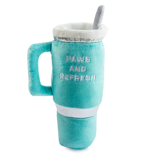 Snuggly Cup Plush Dog Toy Tumbler Parody Stuffed Chew Toy (Snuggly Cup (Teal))
