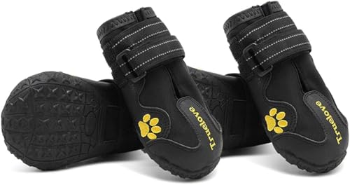 Dog Shoes Waterproof Anti (7# / Black)