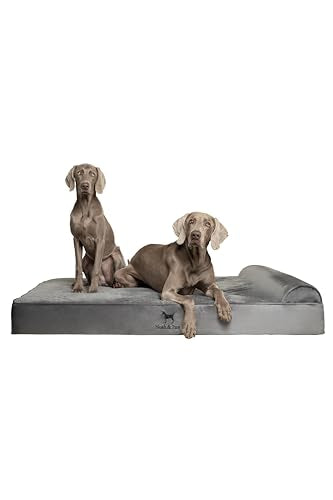 Giant Dog Bed XXL 55x45x9.5 Inch (Velvet - Grey / XX-Large)