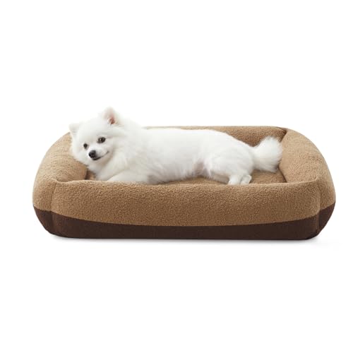 Washable Small Dog Bed (Brown / S(20"x19"x6”))
