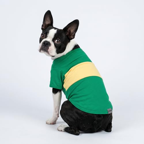 3 Pack Color Block Striped Dog Shirt (Medium / Navy Blue-Sea Green-Brown)