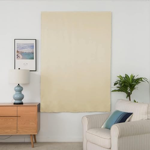 100% Blackout Shades Window Cover Self Adhesive Curtains Sticky Curtain Portable Easy Open Black Out Curtains for Bedroom Living Room No Drilling (Beige/ Thickened / 35"W x 71"L (Pack of 1))