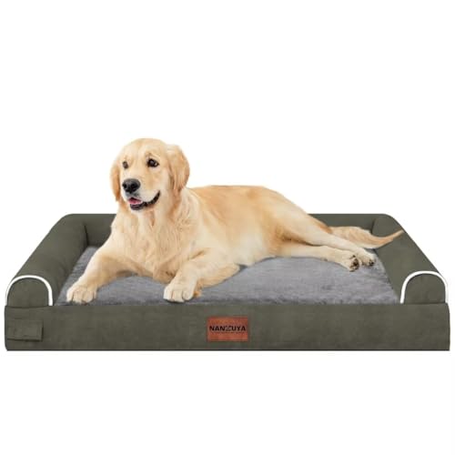 Orthopedic Dog Bed for Large Dogs (Dark Green / 36.0"L x 27.0"W x 6.5"Th)