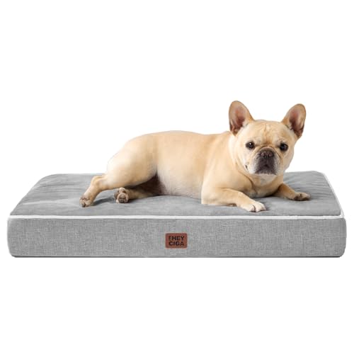 Medium Memory Foam Dog Crate Bed Washable (Grey / 30*20*3 Inches)