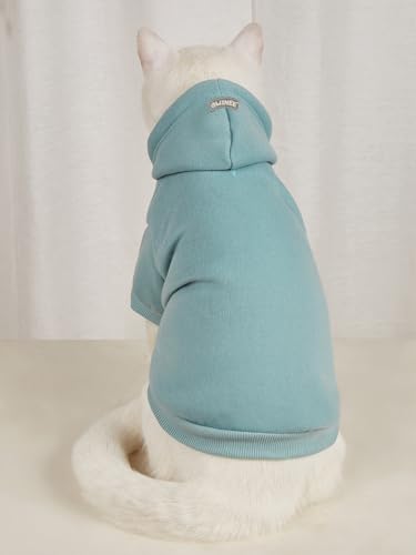 Basic Dog Hoodie Sweatshirt Puppy Sweater Warm Cat Costumes Pet Clothes for Chihuahua Puppy Kitten Small Medium Dogs Pink and Green Small (Small / Pink and Green)