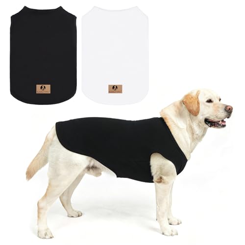 Large Dog Clothes for Boy Girl (White&Black / X-Large(Chest 26", Back 19"))