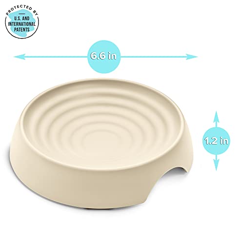 Cat Bowls Whisker Friendly Food Bowl for Indoor Cats (Dish - Set of Two / Sand)