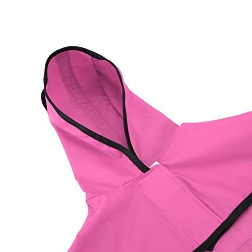 Dog Raincoat with Hood & Leash Hole S (Small / Pink)