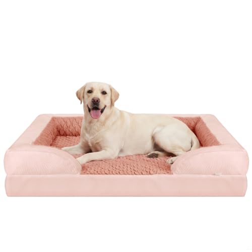 Jumbo Orthopedic Dog Bed for Extra Large Dogs (XL-PLUS (45"x 32"x 7.5") / Pink)