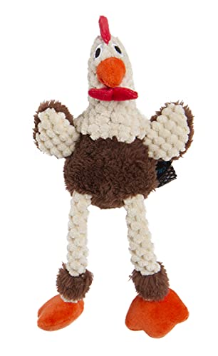 Checkers Just for Me Skinny Rooster Squeaky Plush Dog Toy (Checkers - Skinny Rooster (Brown) / Mini)