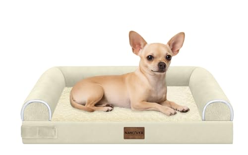 Orthopedic Dog Bed for Small Dogs (Beige / 24.0"L x 16.0"W x 5.5"Th)