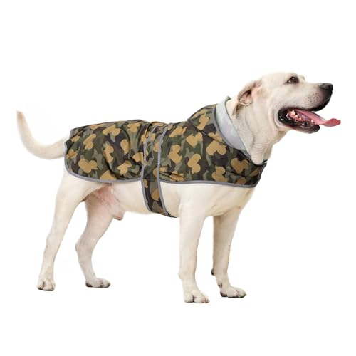 Dog Raincoat Waterproof Dog Rain Jacket with Hood (Camo Ducks / XX-Large)