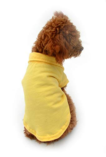 Basic Dog Polo Shirts Premium Cotton (L (-18lbs) / Yellow)