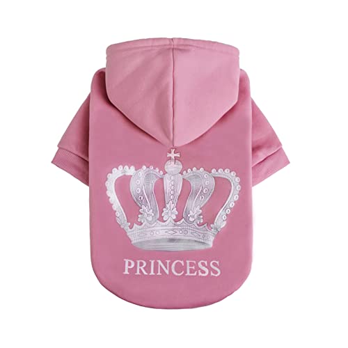 Princess Dog Hoodie (S (Back: 12",Chest: 18", Neck: 14") / Pink(Prinecss))