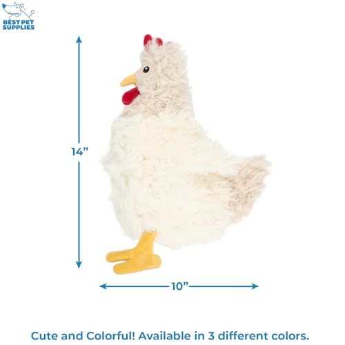 Interactive Squeaky Dog Chew Toy (Crinkle Chicken (Brown, Beige, Wine Red) / Large)