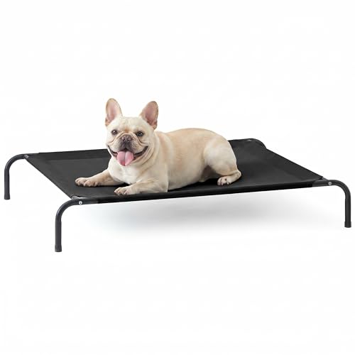 Elevated Cooling Dog Bed for Medium Dogs (Black / 43" X 31.5" X 8")