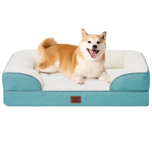 Orthopedic Dog Beds Large Sized Dog (Turquoise Blue / 36.0"l X 27.0"w X 6.5"th)