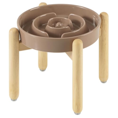 Elevated Slow Feeder Dog Bowls (Brown Coffee)